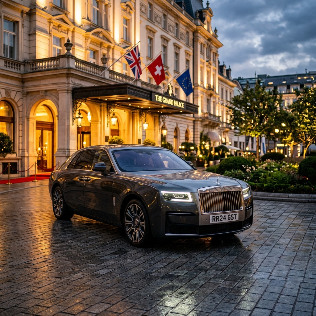 Professional chauffeur beside premium black vehicle ready for Melbourne transfer
